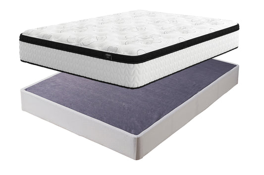 Ashley Express - Chime 12 Inch Hybrid Mattress with Foundation