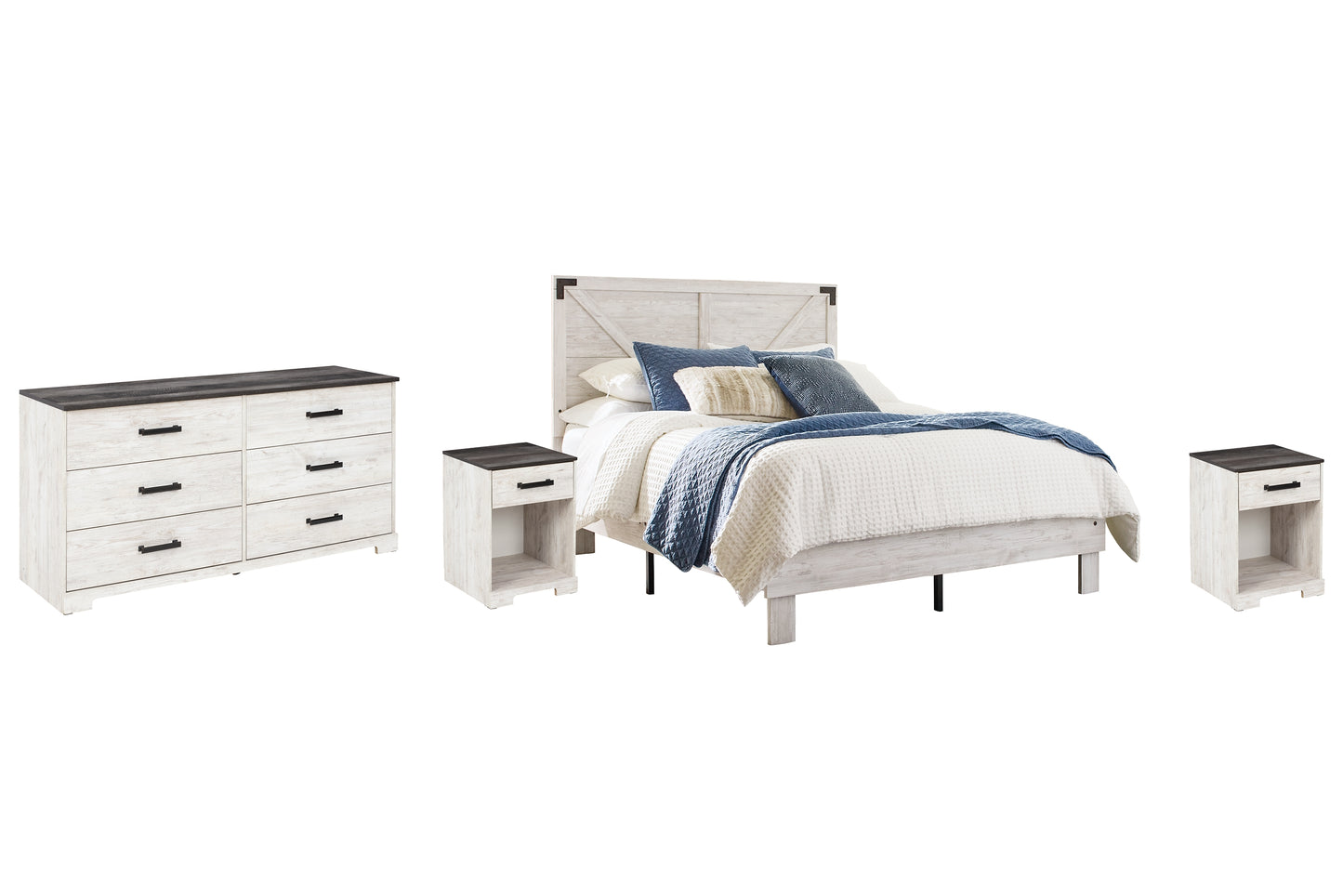 Ashley Express - Shawburn Full Platform Bed with Dresser and 2 Nightstands