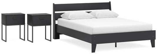 Ashley Express - Socalle Queen Panel Platform Bed with 2 Nightstands