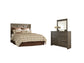 Juararo Queen Panel Headboard with Mirrored Dresser