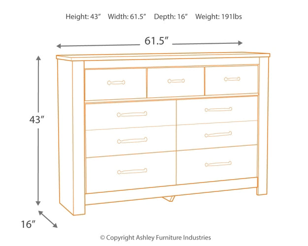 Bellaby Queen Crossbuck Panel Bed with Dresser