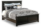 Maribel Queen Panel Bed with Mirrored Dresser and 2 Nightstands