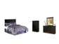 Maribel Full Panel Headboard with Mirrored Dresser and Chest